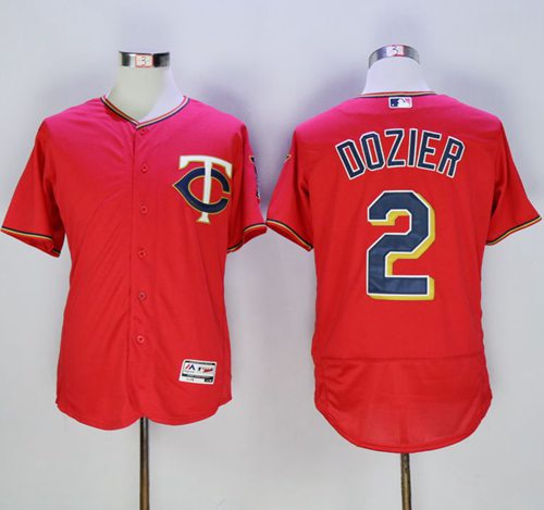 Twins #2 Brian Dozier Red Flexbase Authentic Collection Stitched MLB Jersey